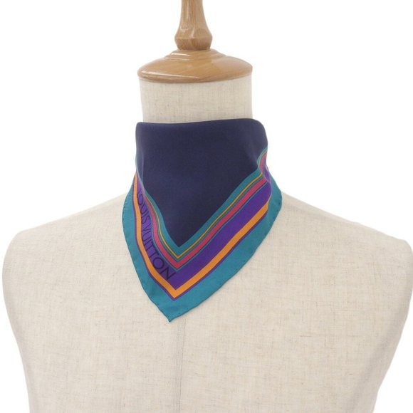 Louis Vuitton LOUIS VUITTON scarf silk navy giraffe motif - Picture 2 of 6